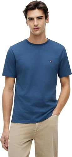 Tommy Hilfiger Men’s Short Sleeve Round Neck Seasonal Solid T-Shirt, Blue (Aegean Sea), 3XL