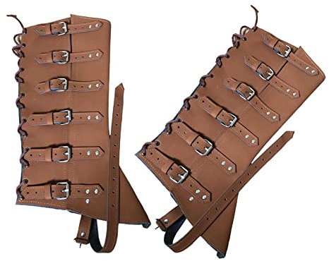 Wdfnexalai Funda medieval para zapatos con hebilla y cordones para accesorios de cosplay, color marrón, 40 cm