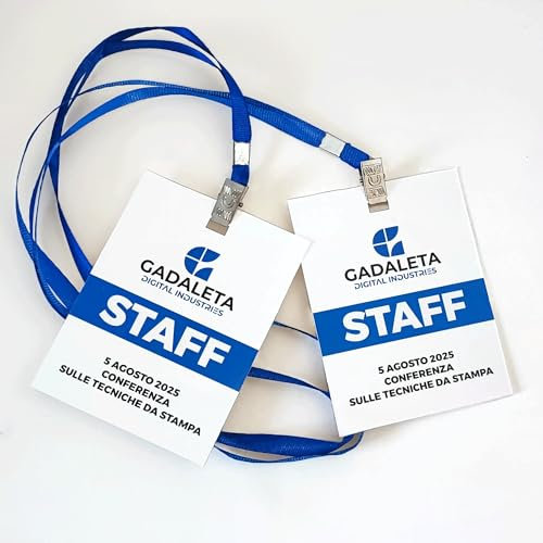 Gadaleta Digital Industries - Laccetto Porta Badge in pvc pe eventi aziendali, scuola, fiere