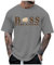 Men's Summer Shirts Novelty Casual Letter Graphic Crewneck T-Shirt Short Sleeve Oversized Tee Top Base Layer Running Top for Gym Sports Fitness Workout Cycling,Training Blouse (Dark Gray,6XL)