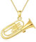 YFN Tuba Kette Sterling Silber vergoldet Posaune Anhänger Halskette Musikinstrumentenschmuck Broadway Geschenk für Damen Tuba Spieler