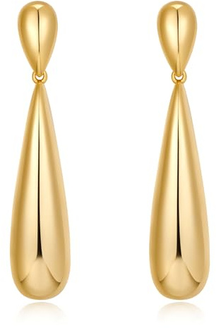 TOVABA Goldene Ohrringe Damen - Elegante Statement Ohrringe aus Gold, Hängendes Design, Modernes Accessoire für jede Gelegenheit