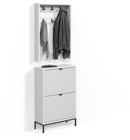 Livinity Garderobe Aterno, Weiß, Set, 2 Teile