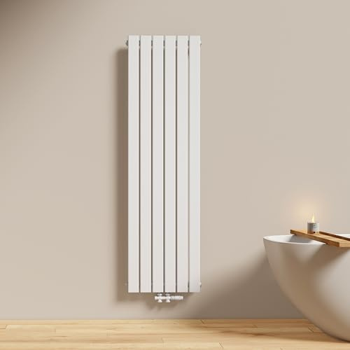 EMKE Heizkörper 1600x460 mm Flachheizkörper Vertikal mit Mittelanschluss, Einlagig Weiß Paneelheizkörper Design Wandheizkörper für Bad, Schlafzimmer & Wohnzimmer, 751W