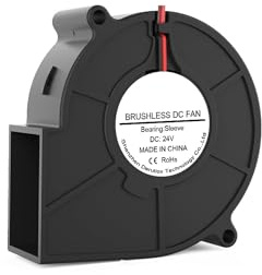 Radiatore dell'olio Idraulico, 2 PZ DC 5 V 12 24 75mm X 30mm Ventilatore Centrifugo 7530 7. cm Dual Ball Turbo Ventola Del Radiatore Purificatore Dissipatore di Calore(24V Sleeve,1PCS 7530 Blower)