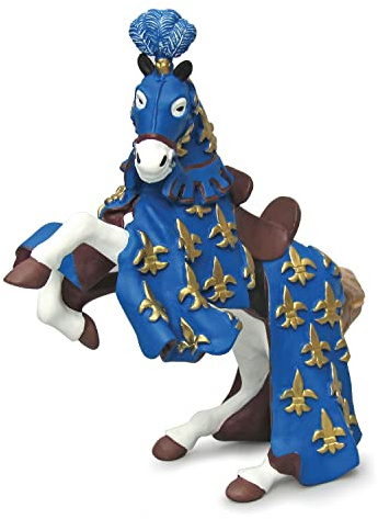Papo - Realistic Horse Of Blue Prince Philippe Figure - Ages 3+ - Fantasy & Medieval Collection - Creative Play Knights World - Gift Idea Toy for Girls and Boys