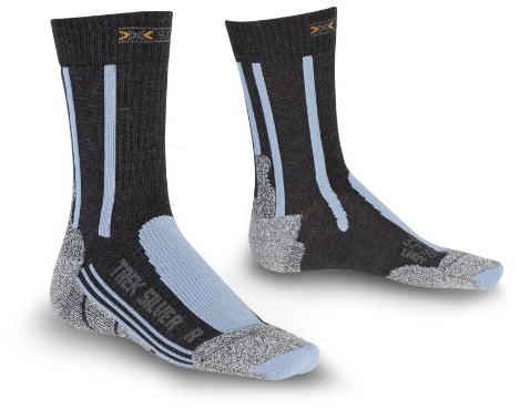 X-Socks Trekking Women's Socks, Black/Grey/Blue (Anthracite/Azure) Size: 41-42