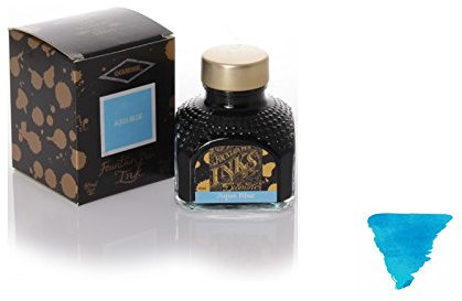 Diamine 80ml Aqua Blue fountain pen ink bottle