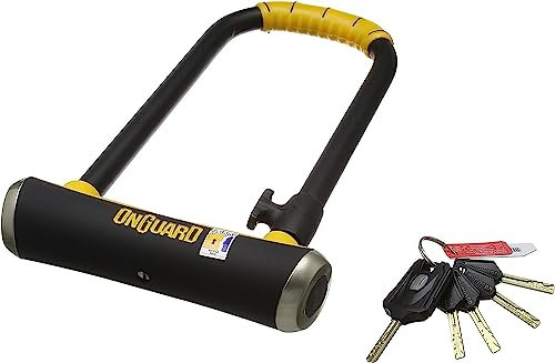 On-Guard ONGUARD 8000 Brute 4.4 x 10.2 candado en U, Unisex, 45008000, Black, Yellow, 4.4 Inches x 10.2 Inches