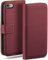 moex Book Case für iPhone 6s / iPhone 6 Handyhülle mit Kartenfach, Hülle klappbar 360 Grad Schutzhülle, Klapphülle Flip Case Cover, PU Leder Handytasche Lederhülle, Weinrot
