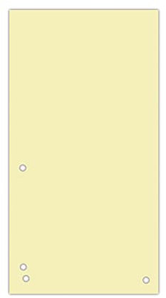 DONAU 100er Pack Trennstreifen/Farbe: Gelb / 1/3 A4 aus 190 g/m² Recycling-Karton/ 4-fach Lochung/ 23,5 x 10,5 cm/Gelocht/Trennblätter Ordner Register Trennlaschen/Made in EU