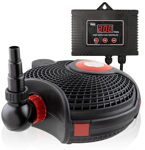 Alpine Corporation Extremely Energy Saving, Efficient Eco-friendly Magnetic Powering Pond and waterfall Pump 5400 GPH w/ 33ft. Cord & Controller in Protective Cage Comes with 3 Years Warranty