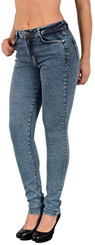 ESRA Damen Jeans Jeanshose Damen Skinny High Waist Hochbund Hose bis Übergröße S300