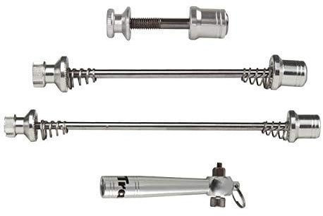 Tranz X Schnellspanner-Set mit Spezialschlüssel als Diebstahlschutz, Silber