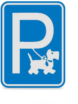Betriebsausstattung24® Hundeparkplatz (Symbolschild) Hinweisschild für Gewerbe und Privat,Alu,15x20 cm