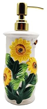 3D Sunflower Hand Painted, SOAP DISPENSER/LOTION JAR, 83088 By ACK