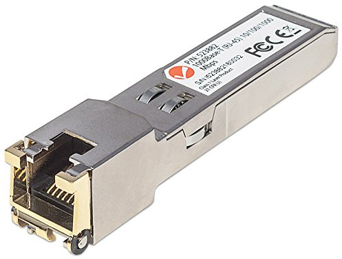 Intellinet Gigabit RJ45 Copper SFP Transceiver Module, 10/100/1000 Mbps Auto-Sensing, MSA Compliant, Hot-Pluggable, Up to 100m, Metal Housing - 523882