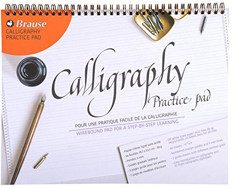 Brause 96450B - Un bloc à spirale de calligraphie 50 feuilles lignées crème 21x29,7 cm (français et anglais)