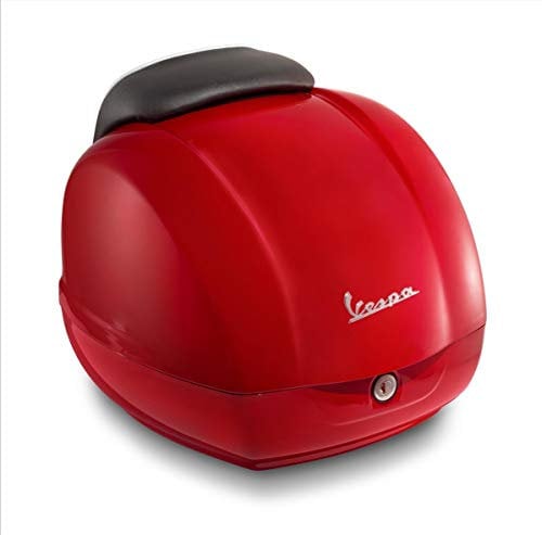 Vespa Topcase 36 Liter GTS, GTS Super, GTV, GTS HPE Schwarz, Keder weiß Rot 894 Dragon, Passione
