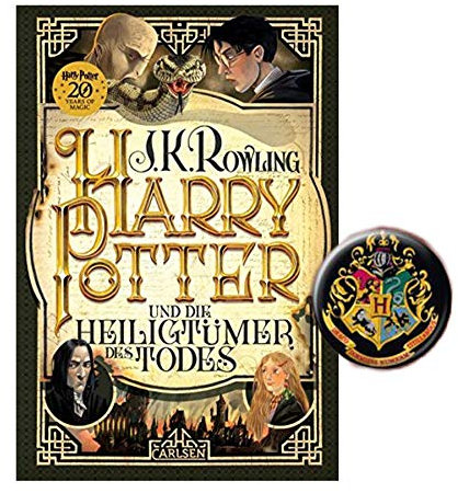 Carlsen Verlag Harry Potter und die Heiligtümer des Todes Bandgebundene Ausgabe aus dem 7. Jahrhundert, 1x Original-Harry-Potter-Knopf