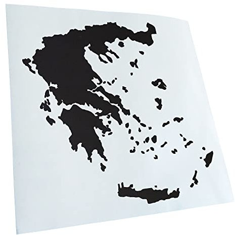 Kiwistar - Autoaufkleber - Griechenland Umriss Kontur - Mattschwarz - 10x10cm - Heckscheibe Auto Aufkleber wetterfest für Kfz LKW Mofa Truck - Sticker außen selbstklebend Tuning Zubehör für Fenster