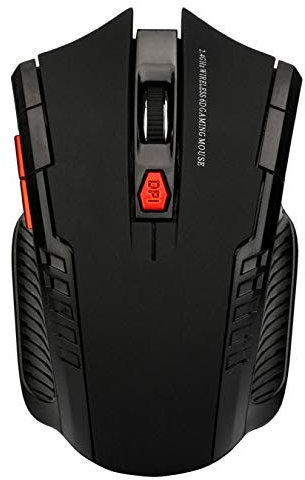 2.4GHz Wireless Optical Mouse Game Mice with USB Receiver Mause for PC Office Laptops (Black)