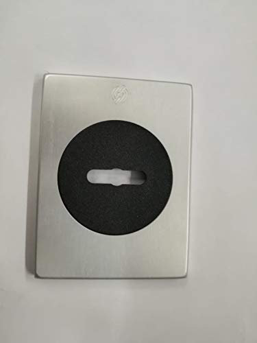 BOCCHETTA ROSETTA QUADRA PER PORTA PORTONE BLINDATO, PIASTRINA PER CHIAVE DOPPIA MAPPA FINITURA ALLUMINIO F1 ARGENTO 82X62 COMPLETA DI VITI DI FISSAGGIO SECUREMME