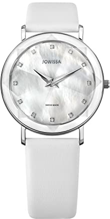 JOWISSA Weiss/Silber Facet Schweizer Damenuhr J5.603.L