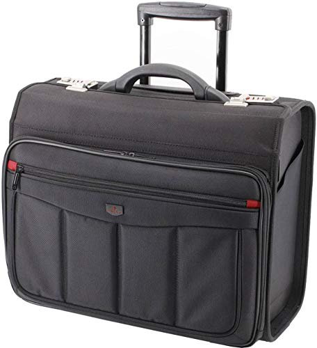 victelia Davidts Trolley Rollkoffer Pilotenkoffer mit Rollen Aktenkoffer Lehrertasche Business Trolley 47x39x24 cm