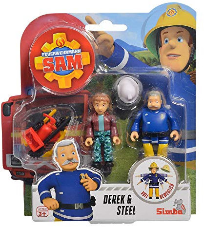 Simba Derek & Steele | Feuerwehrmann Sam | Spiel Figuren Set Toys