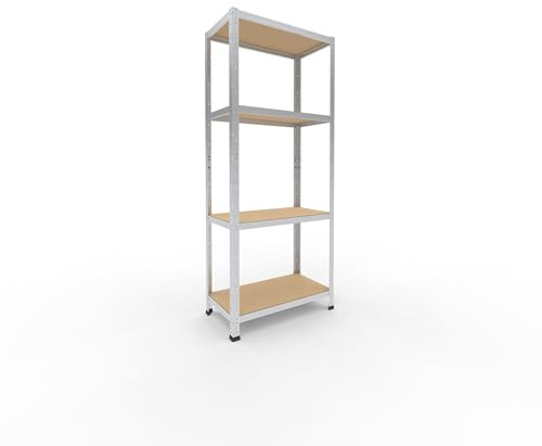 shelfplaza Home 180x75x40cm Schwerlastregal verzinkt mit 4 Böden x 175kg | Kellerregal · Lagerregal · Metallregal · Regale für Kellerraum · Steckregal · Abstellraum Regal