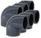 Paradies Pool GmbH PVC Fitting Winkel 90°, Ø 50mm mit Klebemuffen, Qualität aus Europa, Menge: 6 Stück