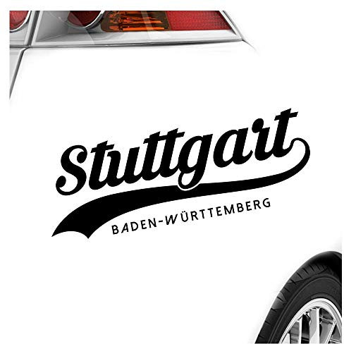 Kiwistar - Autoaufkleber - Stuttgart Baden-Württemberg - Schwarz - 20x7cm - Aufkleber für Auto, Laptop, Fahrrad, LKW, Motorrad mehrfarbig JDM Decal Racing