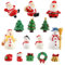 SALLYFASHION - Mini ornamenti natalizi in resina, 15 pezzi, mini ornamenti di Natale, Babbo Natale, albero di Natale, pupazzo di neve, per decorazioni e fai da te