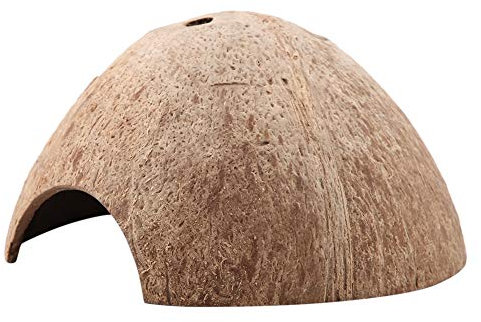 Liyeehao Grotte de cachette Non Toxique de Coquille de Noix de Coco Naturelle, Grotte de Noix de Coco de Reptile, pour l'aquarium à la Maison