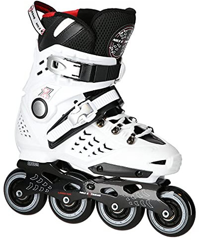 Nils Extreme Inliner für Herren und Damen - Inline Skates - ABEC9 Kugellager - Inliner Erwachsene - 85A Rollen - Rollerskates 44 - Weiß und Schwarz - NA20001