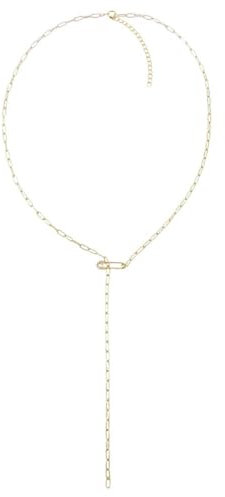 Papier Sicherheitsnadel Quaste 925 Sterling Silber Zirkonia Schlüsselbein Kette Halskette Für Frauen Mädchen Zierlicher Schmuck