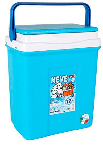 Acan Nevera portátil con asa, 30 litros, 46 x 40 x 26 cm, Polipropileno, Azul y Blanco, Porta Alimentos para Playa, Acampada, Camping