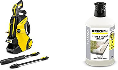 Kärcher K 5 Power Control high pressure washer: Intelligent app support - the solution for a wide range of cleaning tasks & 62957650 3-in-1 Stone Plug and Clean - Black
