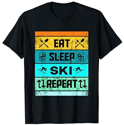 Retro-Ski-T-Shirt, lustige Ski-Ausrüstung für Ski-Partys T-Shirt