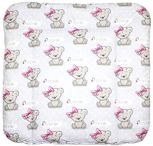 Baby Auflage Wickelauflage - Girl Bärchen - 70x50 cm 70x70 cm 70x85 cm Wickeltischauflage (70 x 85 cm)