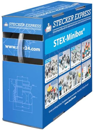 STEX24 Schrumpfschlauch 3:1, Minibox mit 7,2m, transparent 6,0/2,0mm, 1/4 Zoll, WSB3 Schrumpftemperatur mind. 95°C, vollständig bei mind. 105°C - 1 Stück