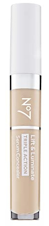 No7 Lift & Luminate Triple Action Serum Concealer - Fair - Anti Aging Liquid Concealer Makeup for Blemishes & Dark Circles - Medium to Full Coverage Concealer for Face (8ml)