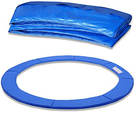 VA-Cerulean Trampolin Randabdeckung Umrandung Federabdeckung Randschutz Sicherheitsmatte Schutzpolster Für Ø244cm Trampolin Ersatzteile Zubehör Anti-UV Reißfestes Blau