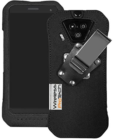 Wireless ProTech Hülle kompatibel mit Kyocera DuraForce Ultra Phone Modellen E7110 Nylon Rahmen Fitted Case mit Quad Lock Gürtelclip