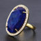 Damenringe, Vintage Lapislazuli Cabochon Facettierter vergoldeter Intarsien-Kristall offener Verstellbarer Ring Ringe Damen Herren Geschenk Party Hochzeit Schmuck Geschenke