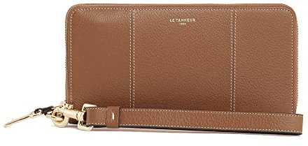 Le Tanneur, Portefeuille Compagnon, Porte Monnaie, Porte Cartes, en Cuir grainé, Juliette, Femme, 21 Compartiments Cartes, Poche zippéedragonne Amovible, Fermeture zippée, 4 Poches Plates, Anti-RFID
