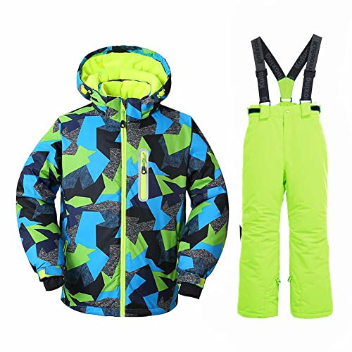 Mono de esquí para niños, mono de nieve para niños, mono impermeable para niños, ropa de esquí al aire libre y cálido para niños, chaqueta de esquí y pantalones de esquí, 8