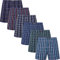 JupiterSecret Boxer Uomo 100% Cotone Morbidi e Traspiranti Mutande Uomo a Quadri Boxer Americani Uomo 6 Pezzi, M