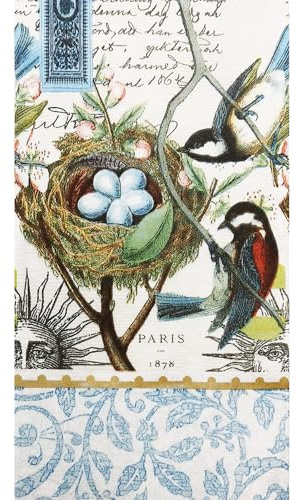 Zelten 2-Lagen 15 Count farbigen Papier Hostess Servietten Shabby Chic Servietten für Hochzeit Abendessen Tea Party Dekoration E (Mockingbird, 1)